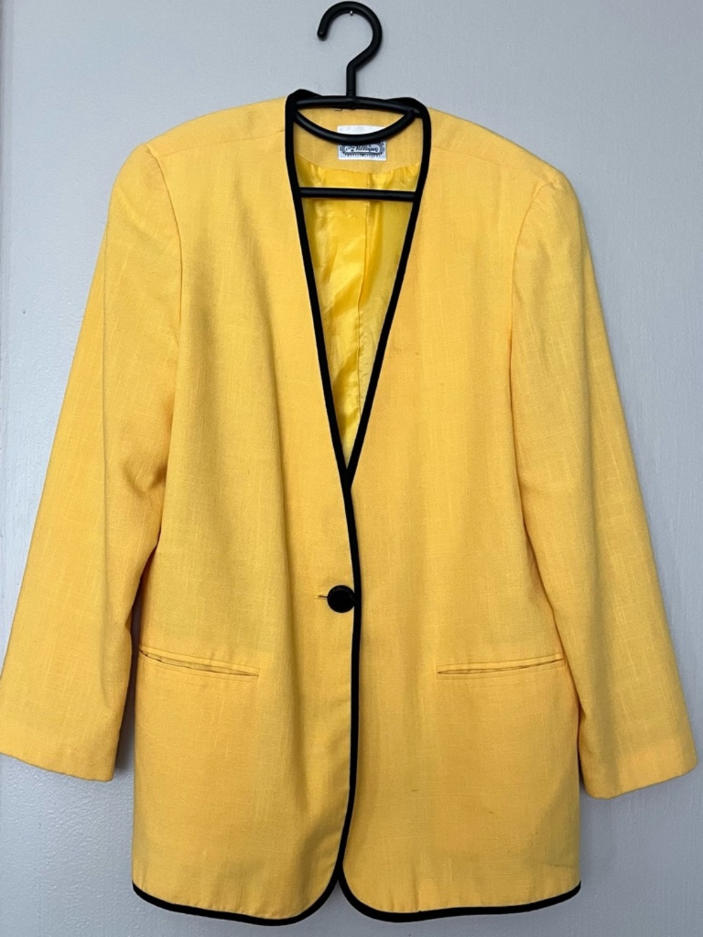 Vtg The Villager yellow blazer Y2K 80s colorblock suit